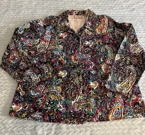 VTG Life Style Woman Embroidered Paisley Shacket 1X AS IS